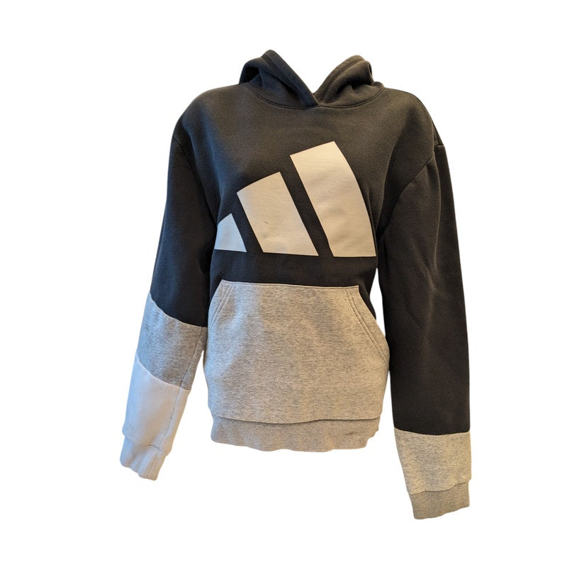 Adidas Hoodie Men Medium Primegreen Colorblock Logo Pullover Sweatshirt Kangaroo