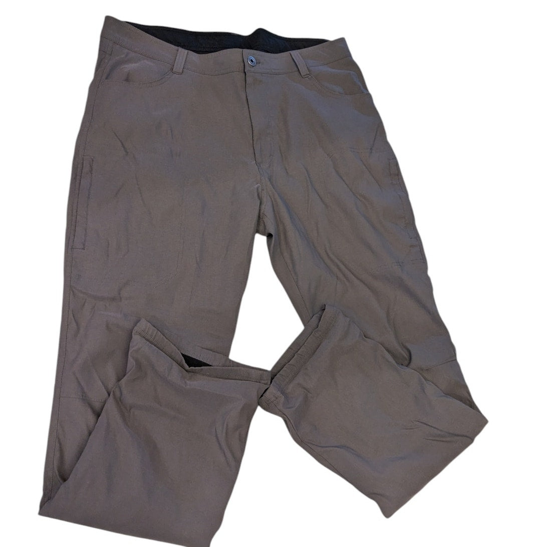 Eddie Bauer Pants Mens 38x34 Gray Lined Nylon Warm Outdoor Hiking Fleece Lining