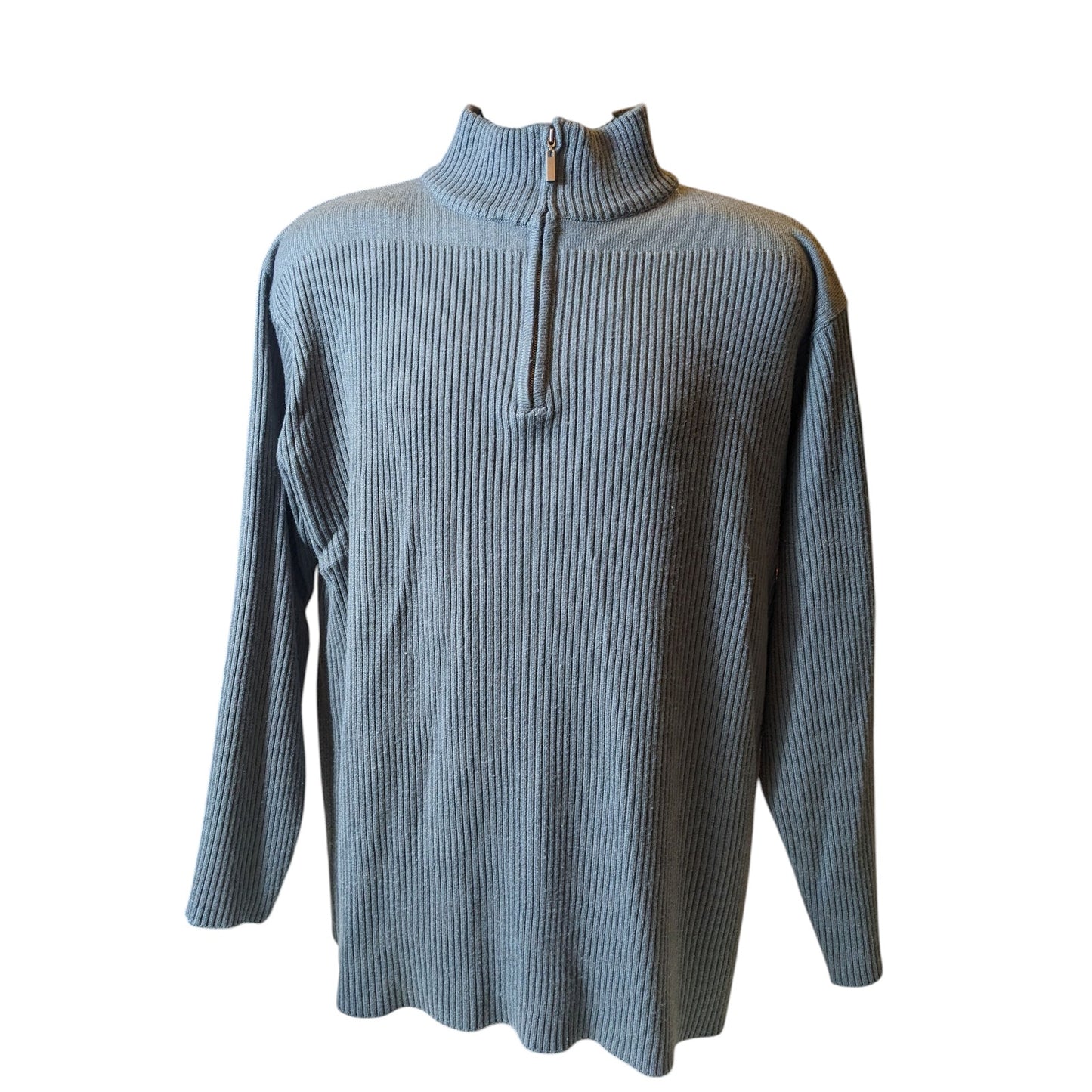 Bachrach Sweater Mens XL Ribbed Mock Neck Pullover Wool Knit Acrylic Cashmere