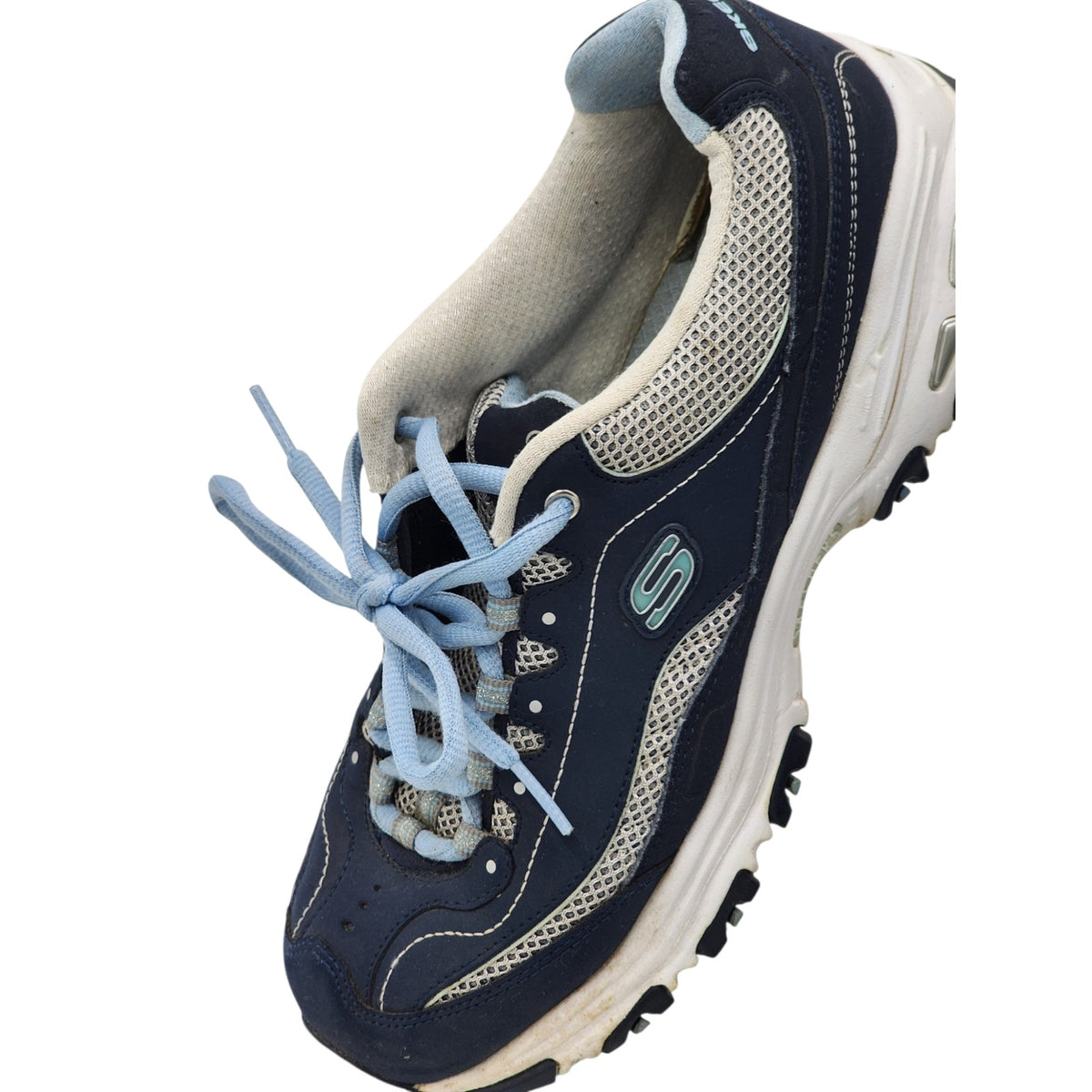 Skechers D'Lites Womens 9.5 Chunky Sneakers Lace Trail Walking Athletic Gorpcore
