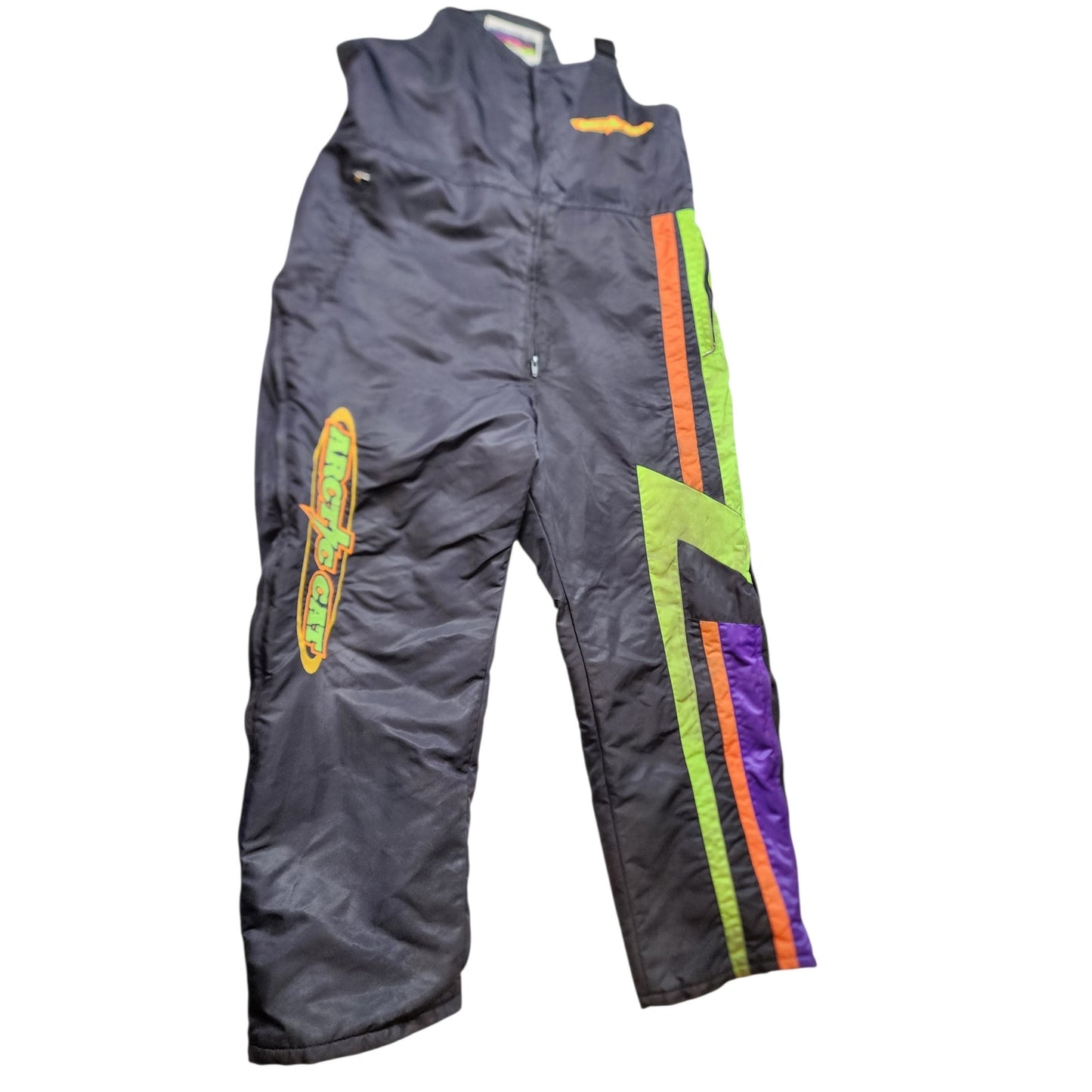Arctic Cat Snow Bib Overalls Mens XL Arcticwear Lightning Pants Vintage 90s