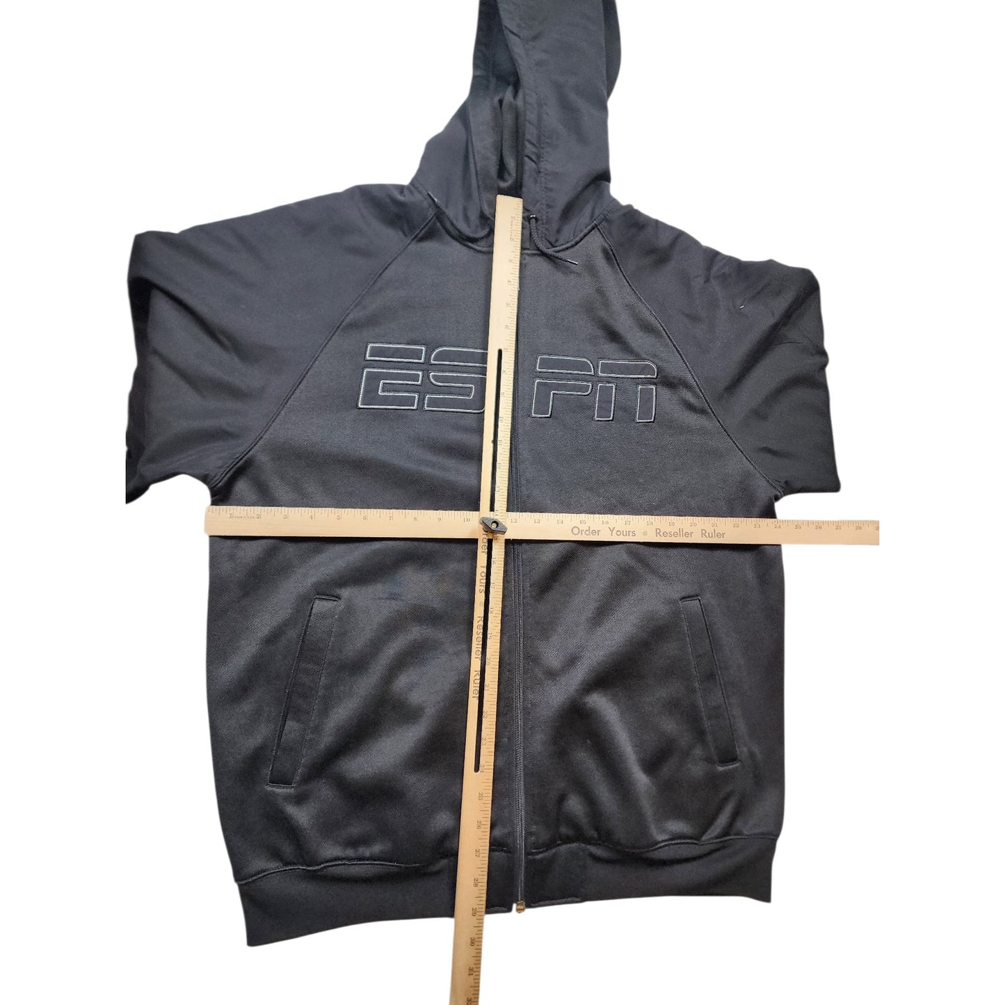 ESPN Hoodie Sweatshirt Mens Large Full Zip Athletic Jacket Gym Kangaroo Pockets