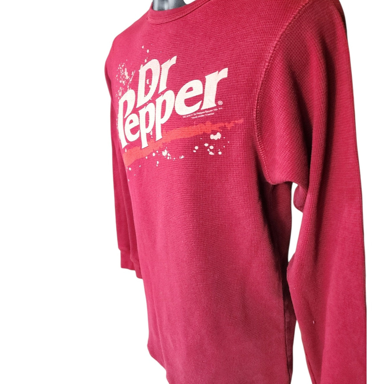 Dr Pepper Thermal Long Sleeve Shirt Men Small Women Medium Soda Waffle Knit Y2K