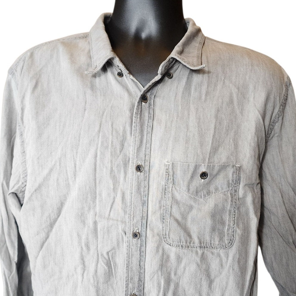 7 For All Mankind Shirt Mens XL Long Sleeve Casual Top Denim Look Soft Grunge