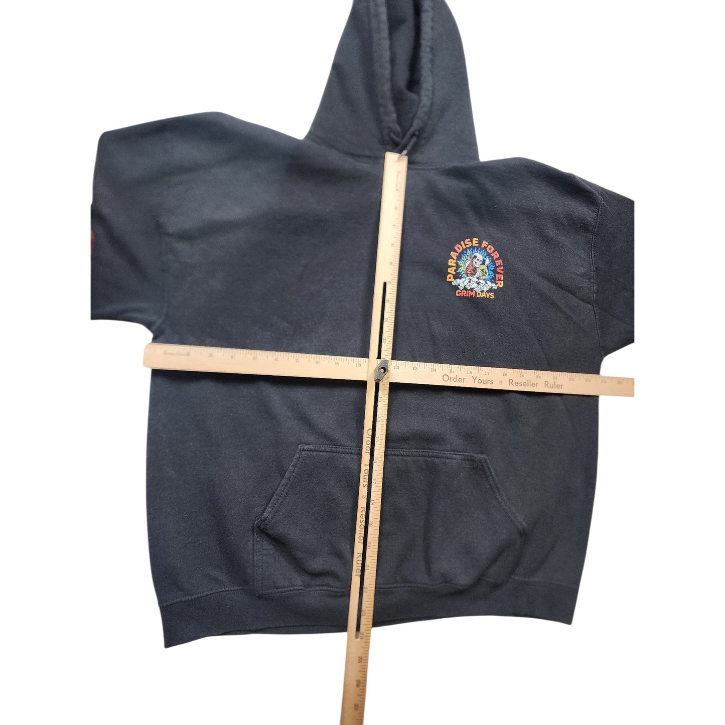 Grim Days Hoodie Men XL Graphic Skull GrimReaper Sweatshirt Paradise Forever Y2K