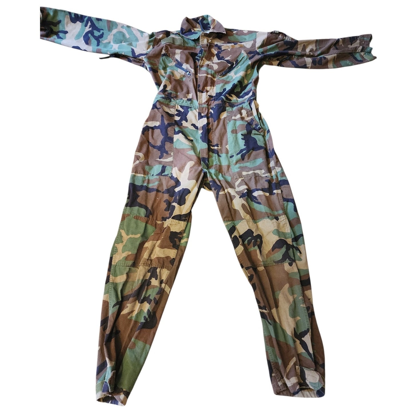 Military Mechanics Woodland Print Camo Cold Weather Coveralls Medium Jumpsuit