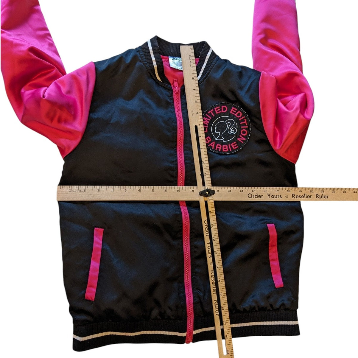 Barbie Limited Edition Varsity Jacket Girls XL 14-16 Bomber Car Graphic 117508