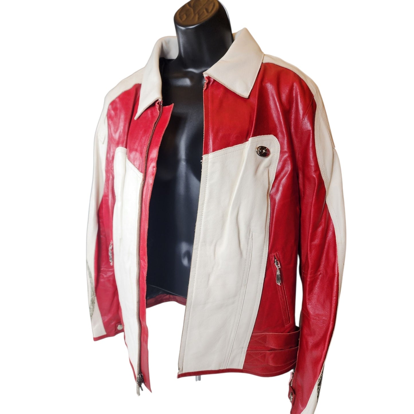 Hein Gericke Leather Motorcycle Jacket Size 14 Racing Quilted Lining Retro Biker