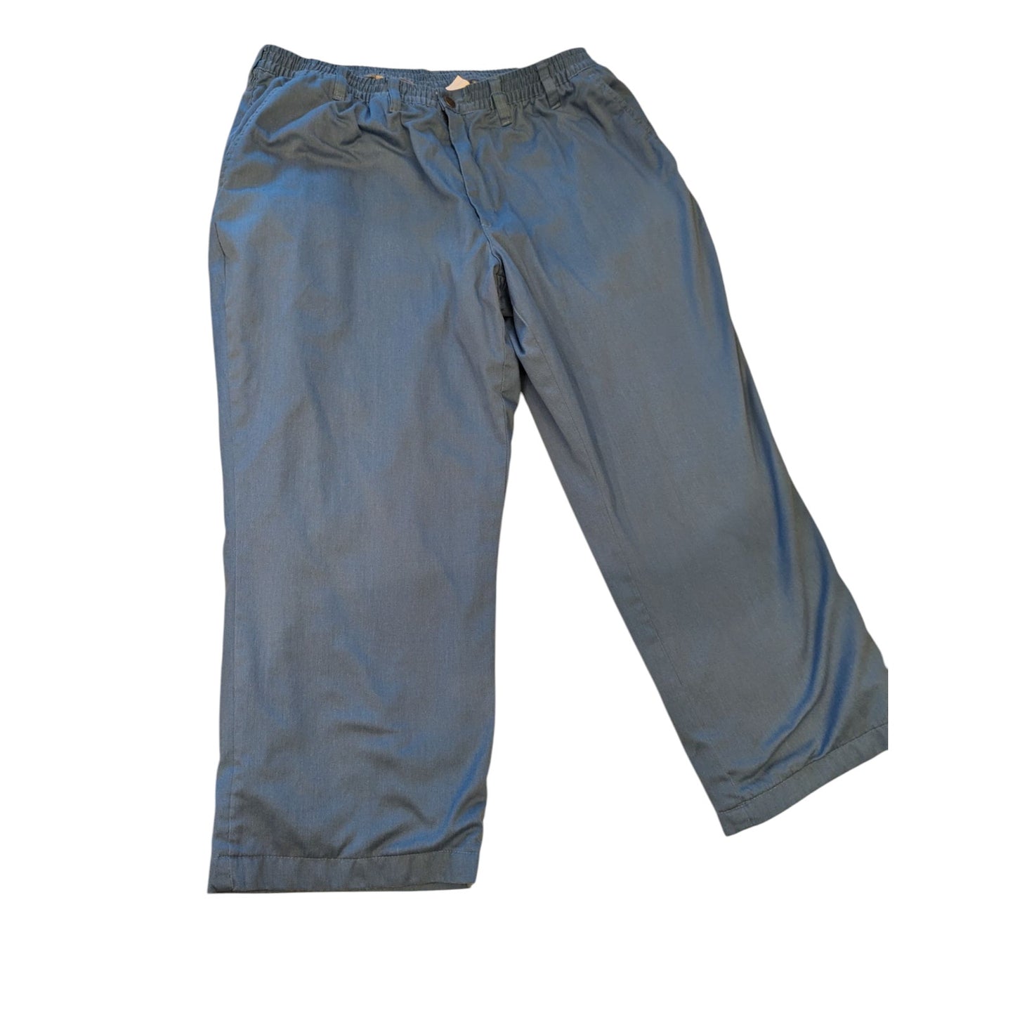 Haband Ice House Flannel Lined Slacks Mens 44 S Blue Elastic Waist Winter Pants