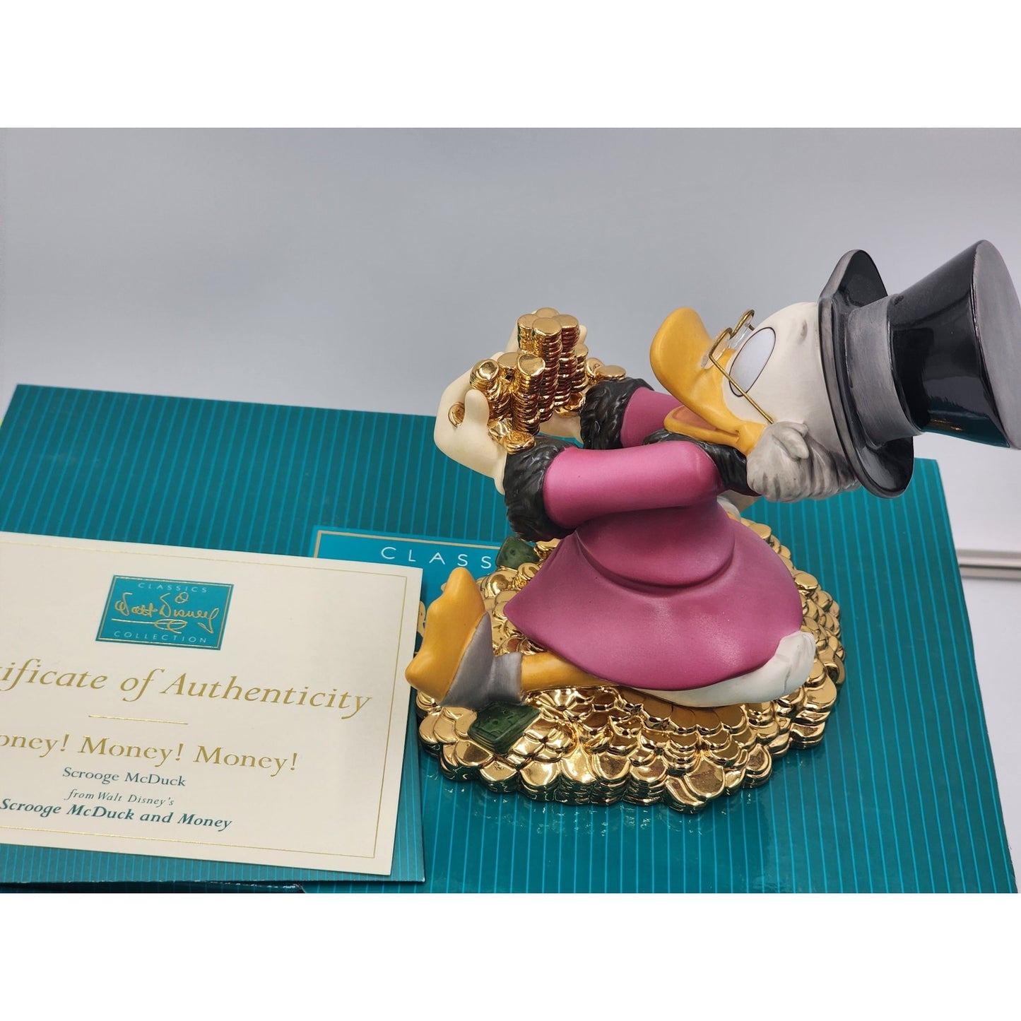 WDCC Scrooge McDuck Figurine Money! Money! Money! Disney Vintage Retired Box COA