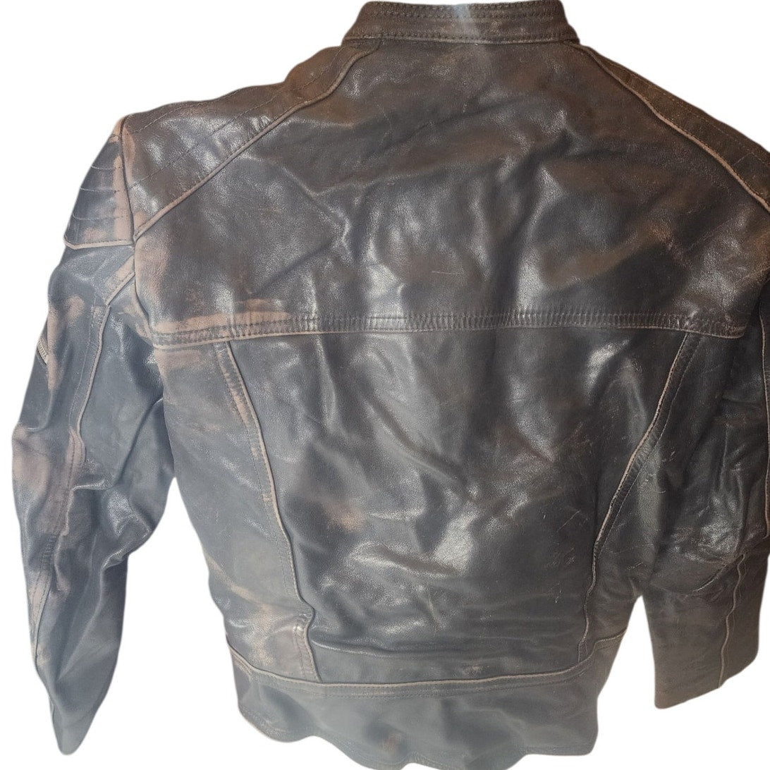 Vintage Harro Biker Jacket Women Small Men XS Youth XL Motorcycle Leather Cafe