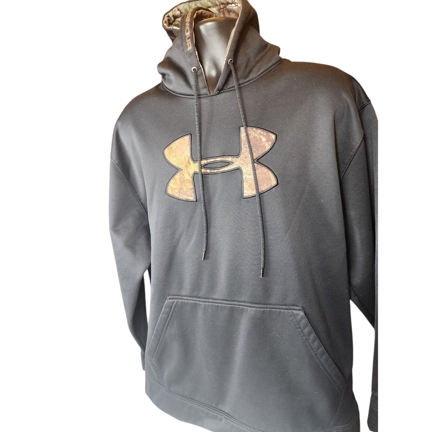 Under Armour Hoodie XL Camo Logo Loose Fit Storm Pullover Sweatshirt Gorpcore