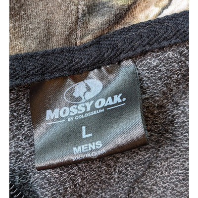 Mossy Oak Hoodie Men Large Camo Zip Outdoor Pullover Jacket Hiking Sweatshirt
