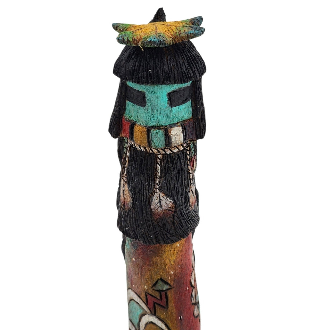 Kachina Long Hair Katsina Signed M. Huma Tewa Hopi First Mesa Native American 8"