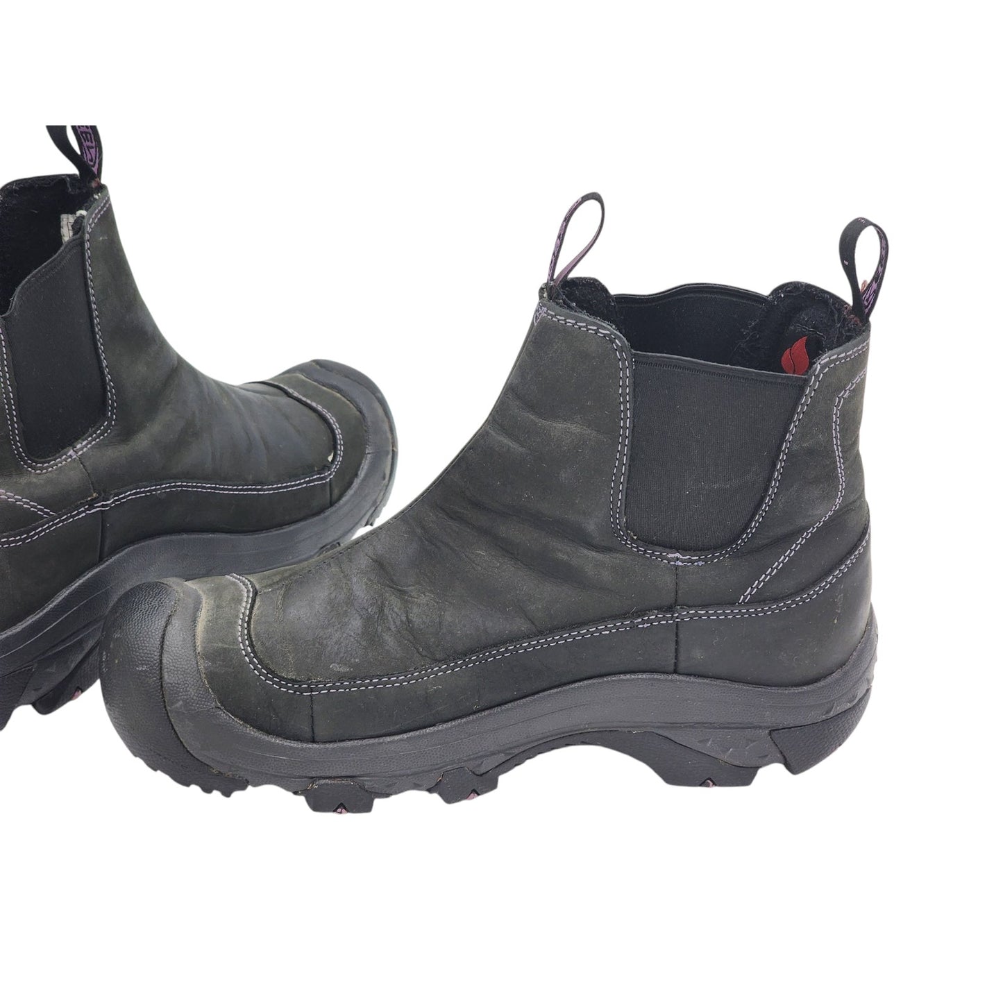 KEEN Boots Women 9 Dry Warm M+A Traction Leather Pull On 200g Chelsea Ankle 5299