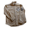 H&M Varsity Corduroy Shirt Jacket Mens Medium Snap Button Embroidered SF Tiger