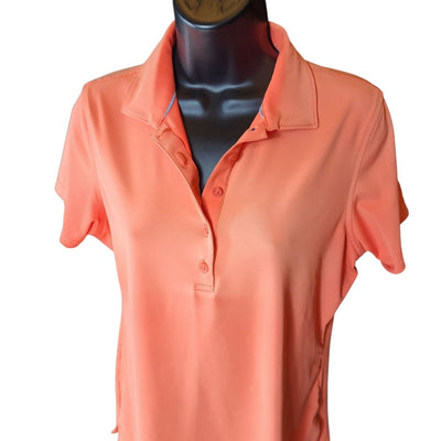 Peter Millar Golf Polo Shirt Womens Medium Coral Stretch Lightweight Activewear
