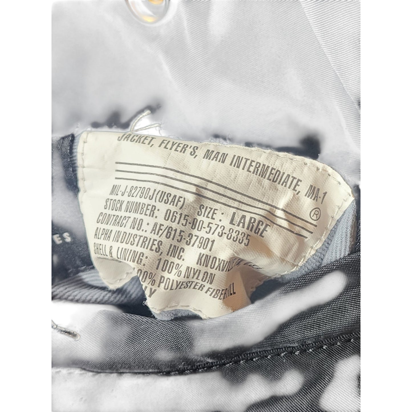 Alpha Industries NASA Apollo MA-1 Bomber Jacket Large Flight USAF Space Aviation