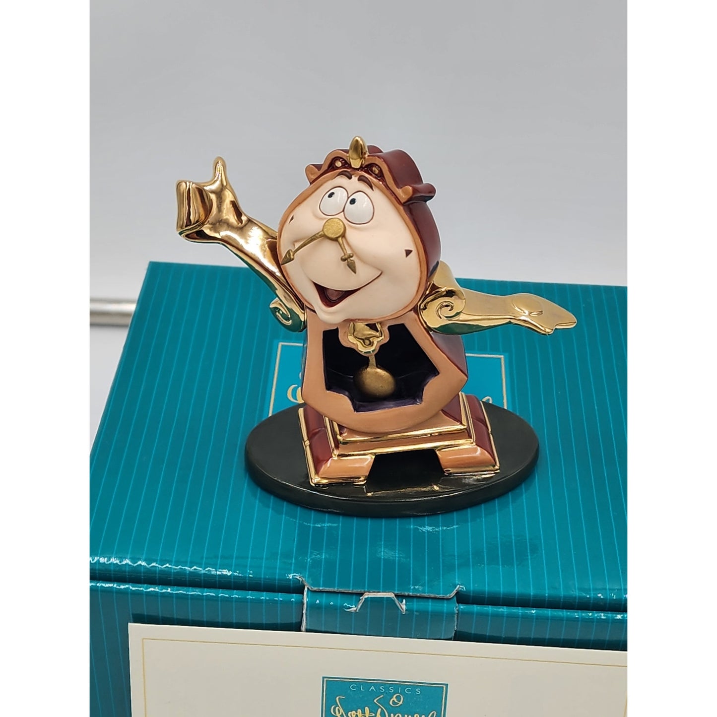 WDCC Disney Cogsworth Just in Time Figurine Beauty Beast Vintage Retired COA Box