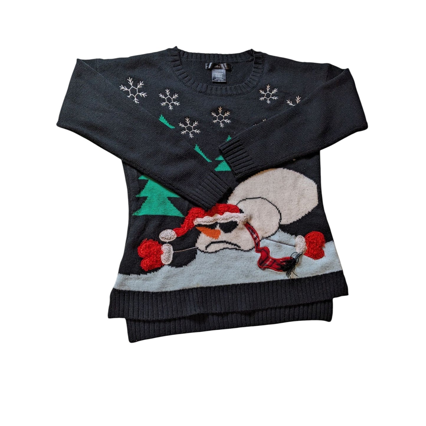 United States Sweaters Ugly Christmas Women Small Funny Snowman Holiday Pullover