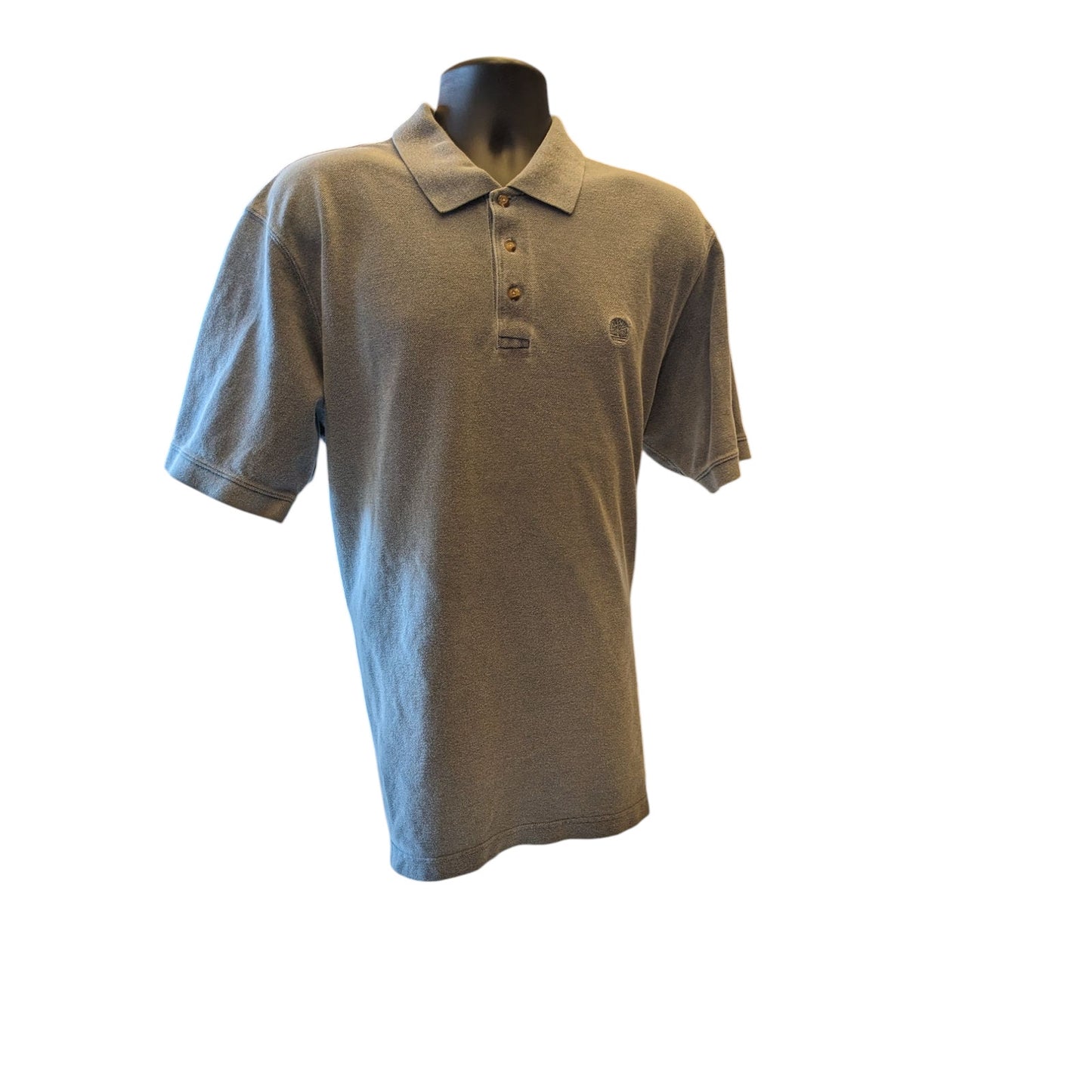 Timberland Polo Shirt Mens XL Gray Cotton Casual Classic Fit Collar Preppy
