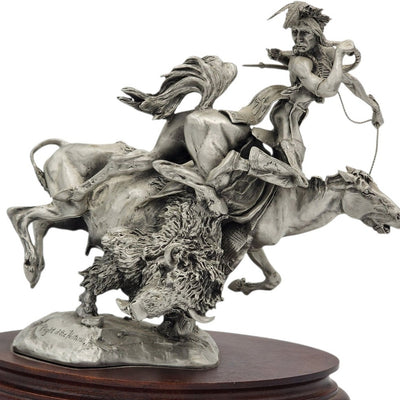 Chilmark Plight Huntsman Pewter Sculpture Michael Boyett 1981 Western Americana
