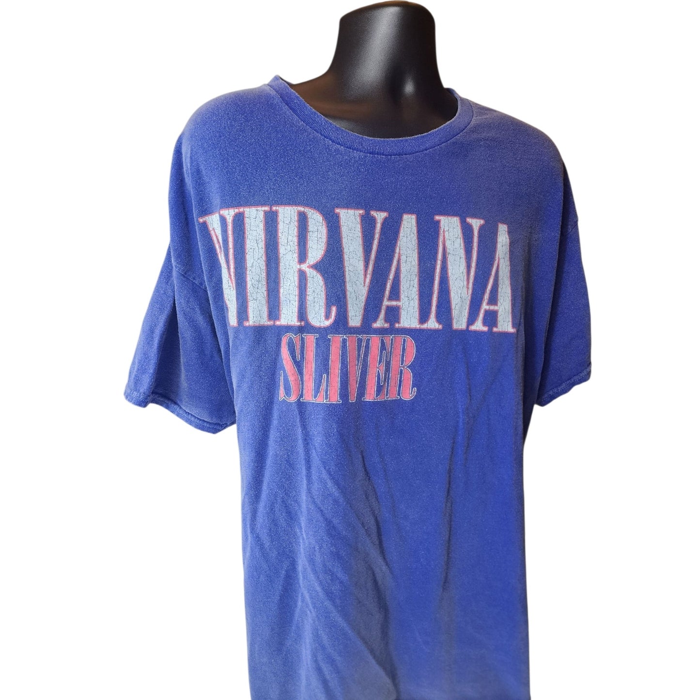 Nirvana Band T Shirt Mens 2XL Sliver Graphic Tee Grunge Distressed Vintage Style