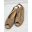 La Plume Sandals Women 9 40 EU Leather Peep Toe Slingback Wedge Adjustable strap