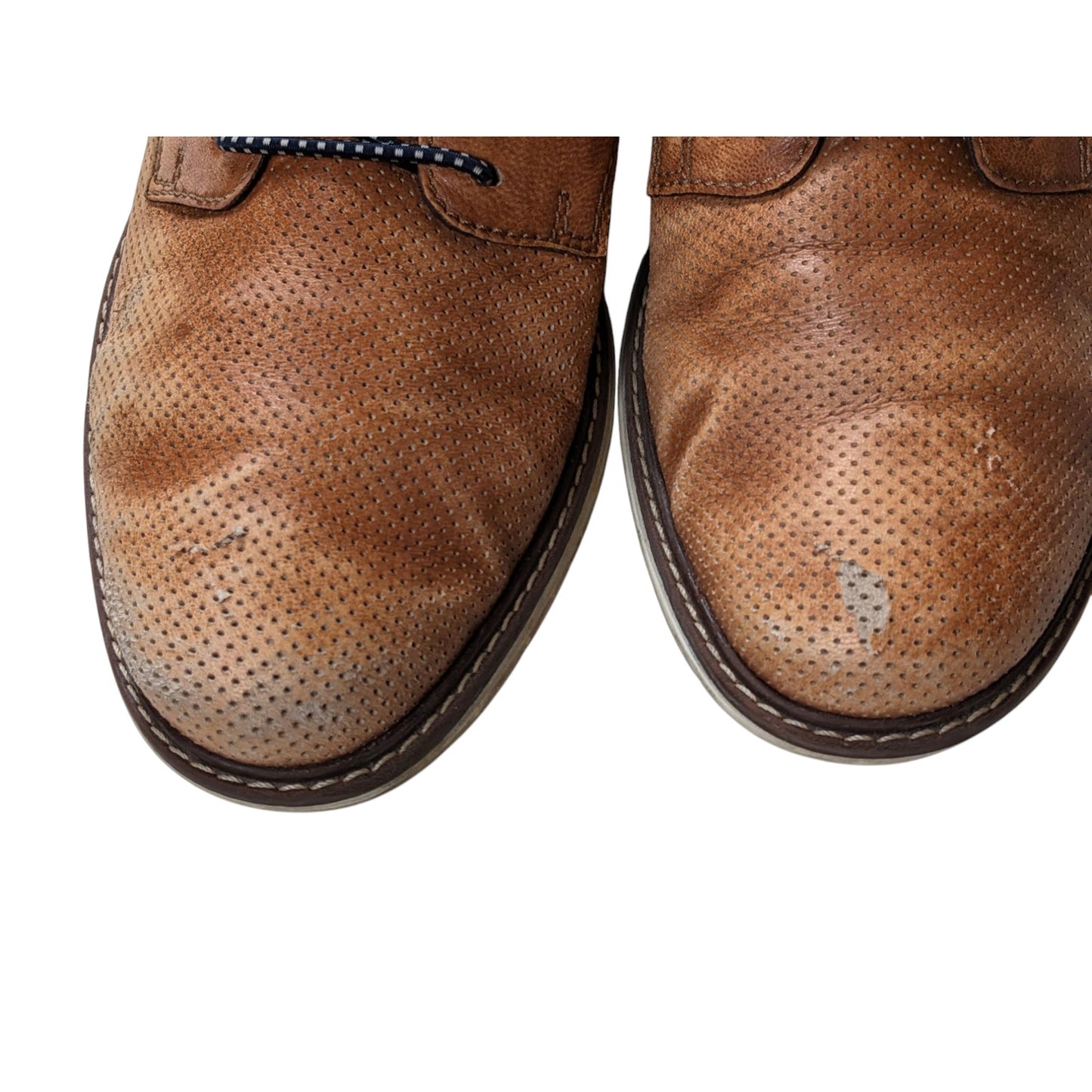 Rieker Shoes Mens 8.5 EU 41 Brown Leather Perforated Derby Sneakers European