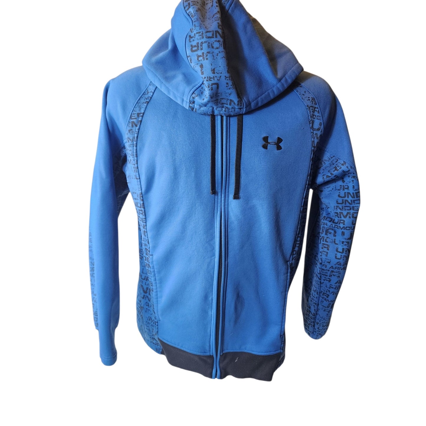 Under Armour Hoodie Men Small Women Medium Zip Sweatshirt Jacket Gym Drawstring