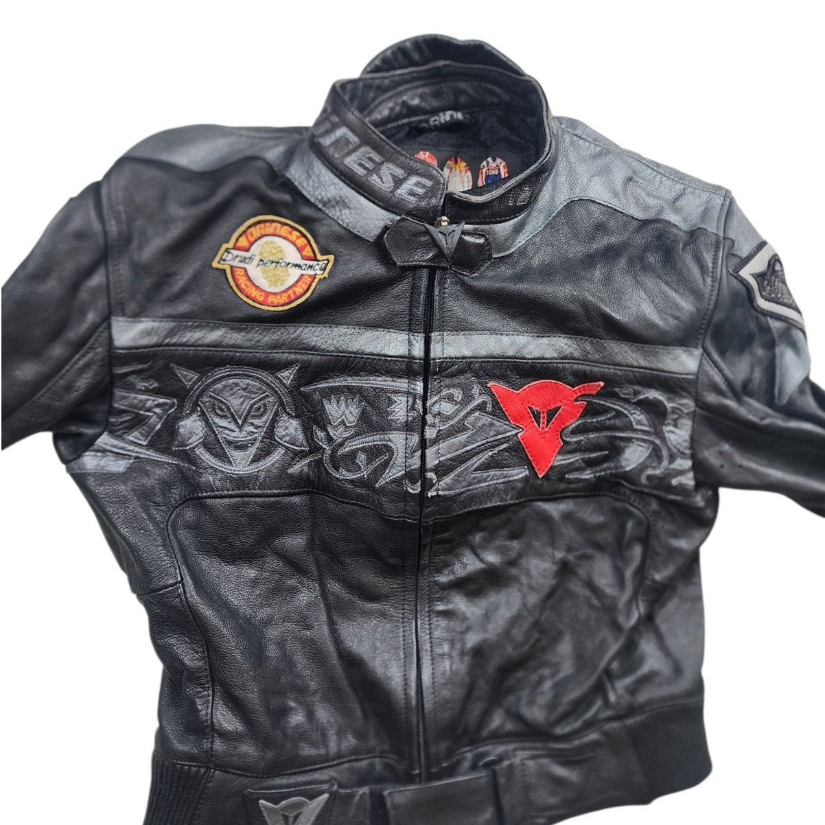 Dainese Jacket Small 46 Leather Motorcycle Drudi Racing Armor Italy MotoGP Devil