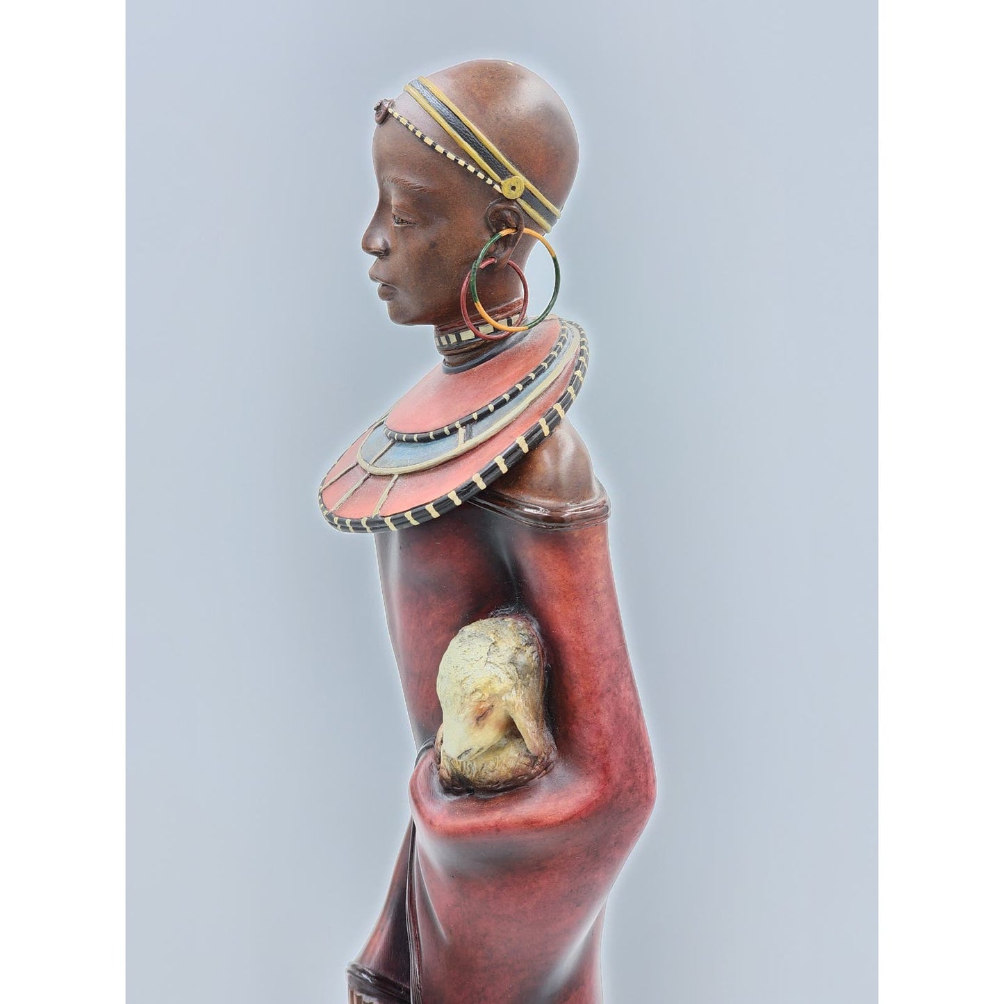 Stacy Bayne Africa Sculpture Village Life Dafina Gift Treasure Patina Tribal 21"