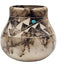 Native American Horsehair Pottery Vase Signed Navajo Turquoise Southwest 4.5"