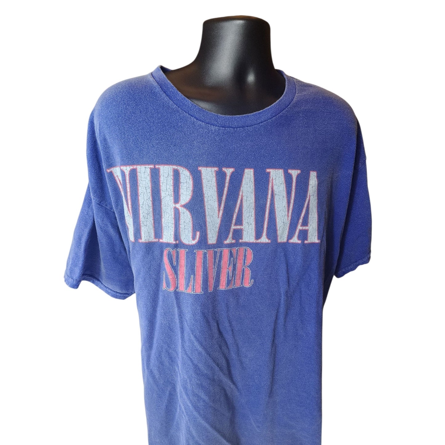Nirvana Band T Shirt Mens 2XL Sliver Graphic Tee Grunge Distressed Vintage Style