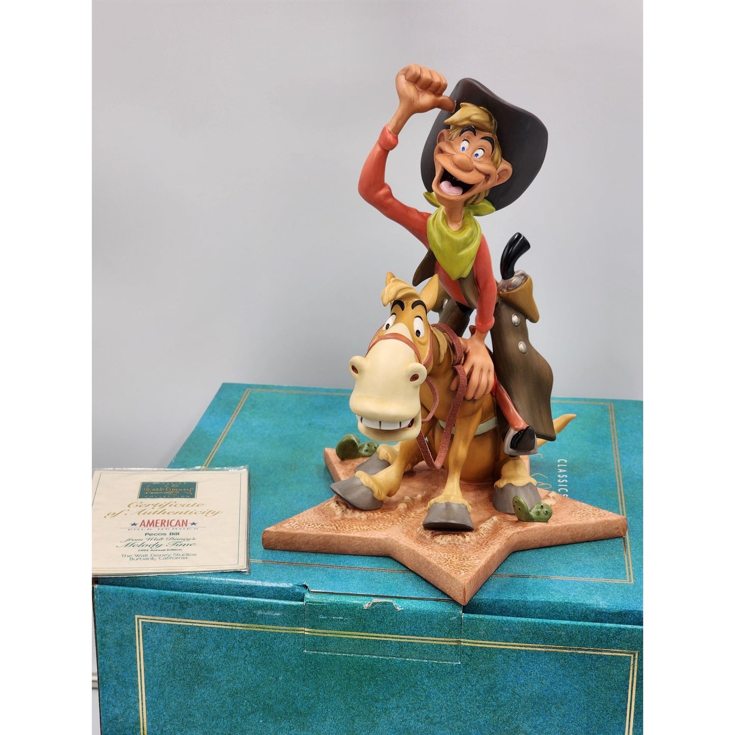 WDCC Pecos Bill Widowmaker Melody Time American Folk Heroes Disney Box COA