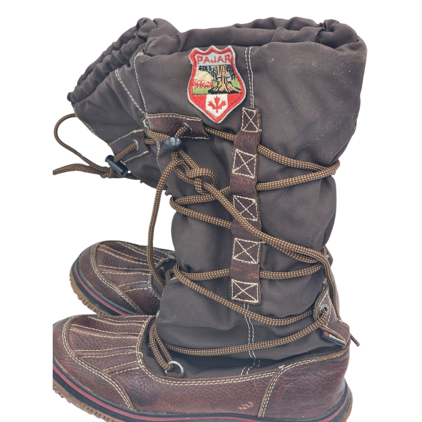 Pajar Boots Womens 7-7.5 Tall Snow Winter Hiking Leather Waterproof Fur Canada