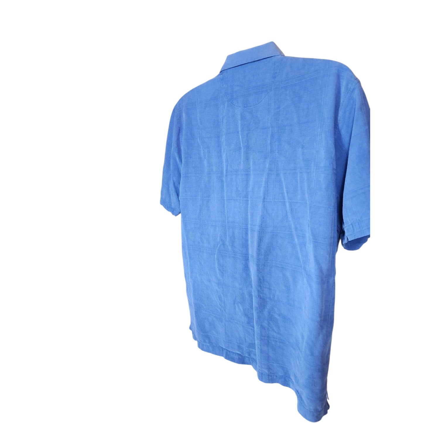 Tommy Bahama Silk Camp Shirt Large Palm Frond Aloha Top Island Vacation Hawaiian