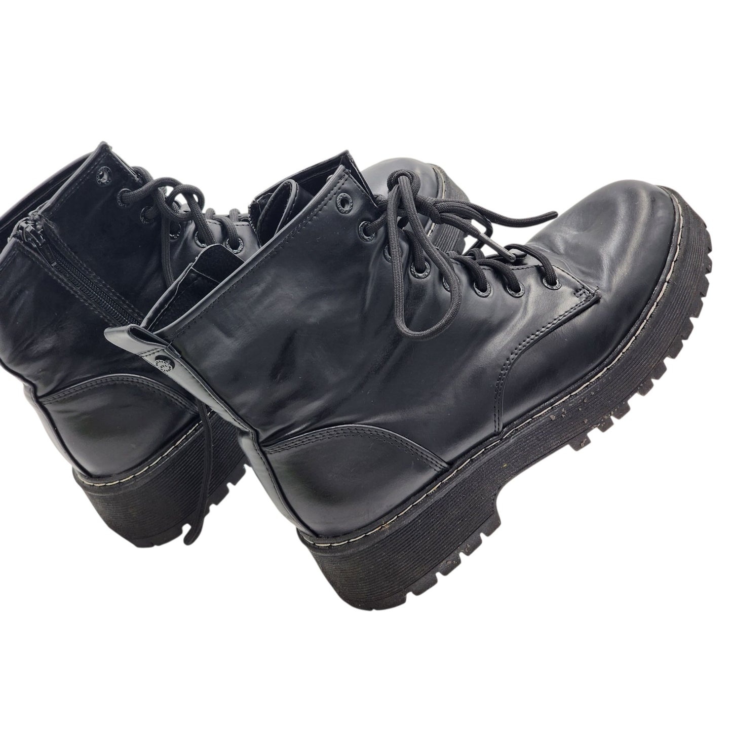 Madden NYC Boots Womens 10 Combat Platform Chunky Zipper Lug Sole Goth Grunge