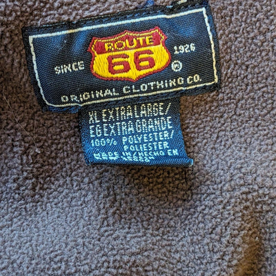 Route 66 Shirt Mens XL Brown Fleece Button Up Long Sleeve Jacket Overshirt Layer