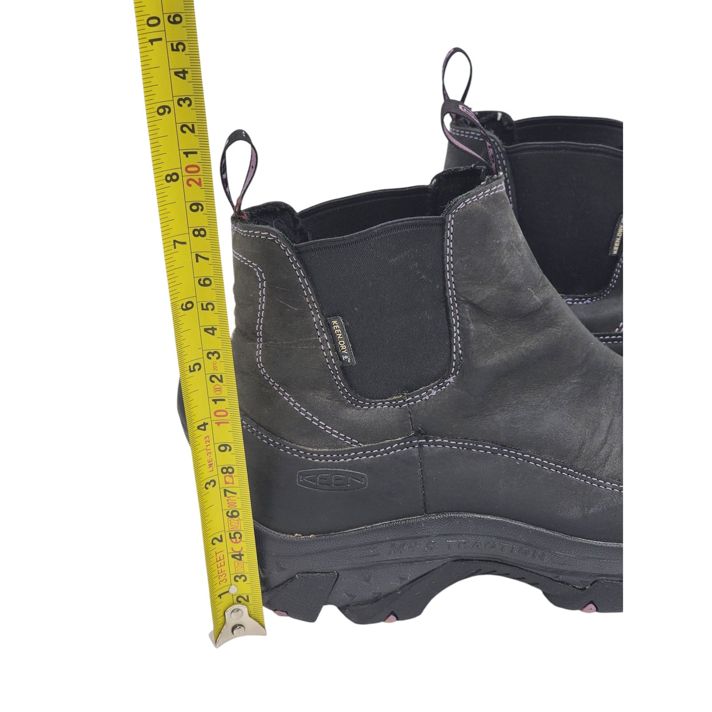 KEEN Boots Women 9 Dry Warm M+A Traction Leather Pull On 200g Chelsea Ankle 5299