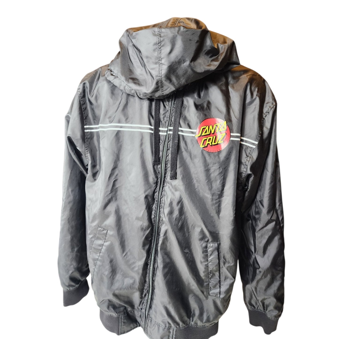 Santa Cruz Skateboards Windbreaker Large Jacket Hooded Logo Streetwear Grunge