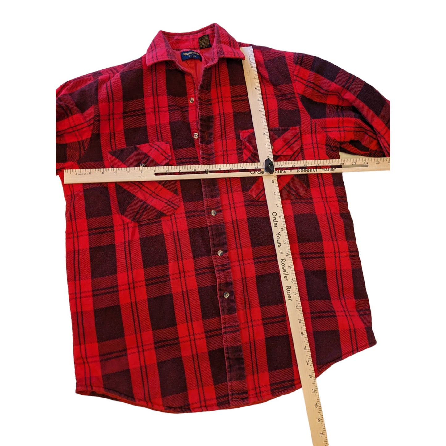 Vintage Hunters Lane Flannel Shirt Mens Medium Plaid Lumberjack Outdoor Rugged