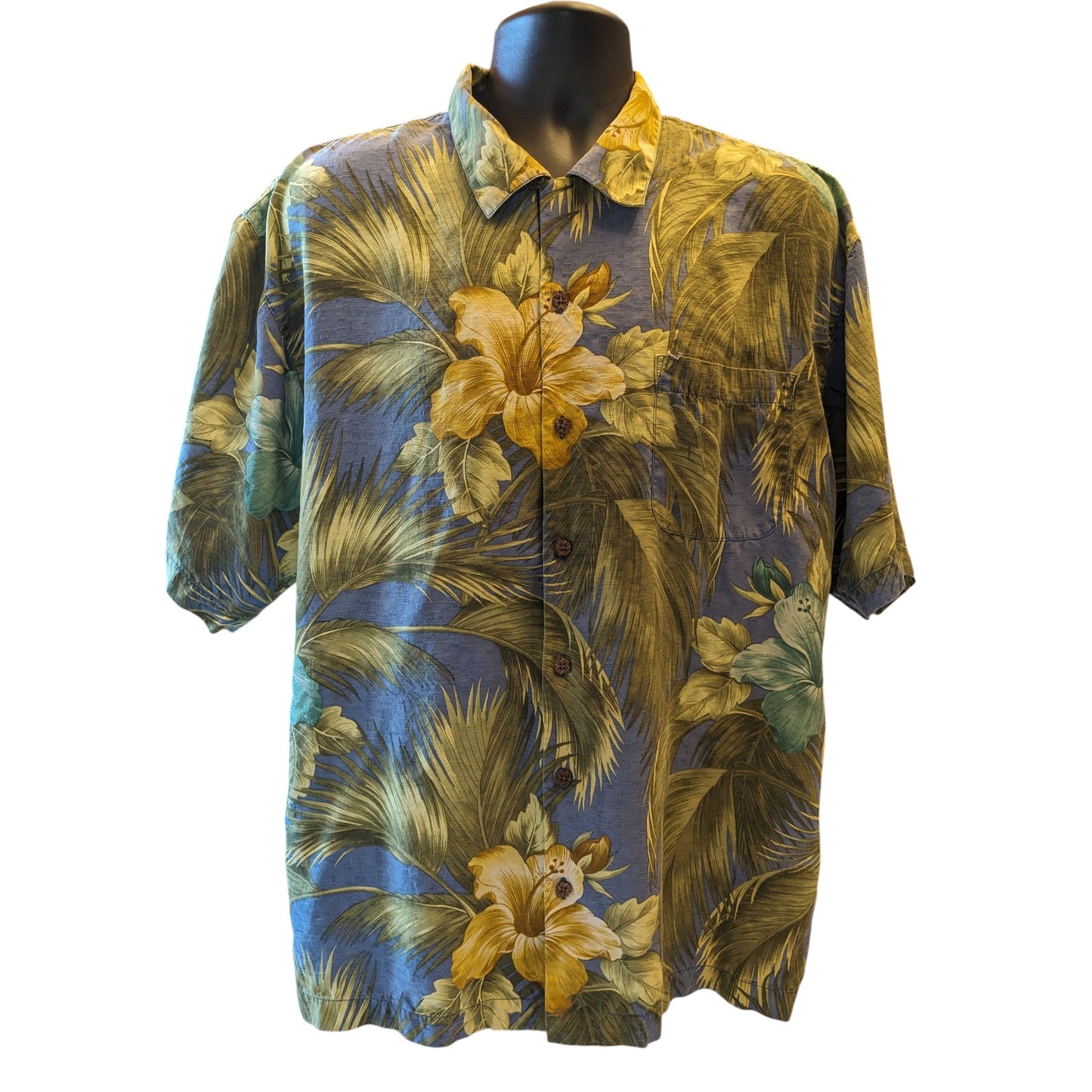 Tommy Bahama Silk Hawaiian Shirt Men XL Tropical Button Short Sleeve Luau Beach