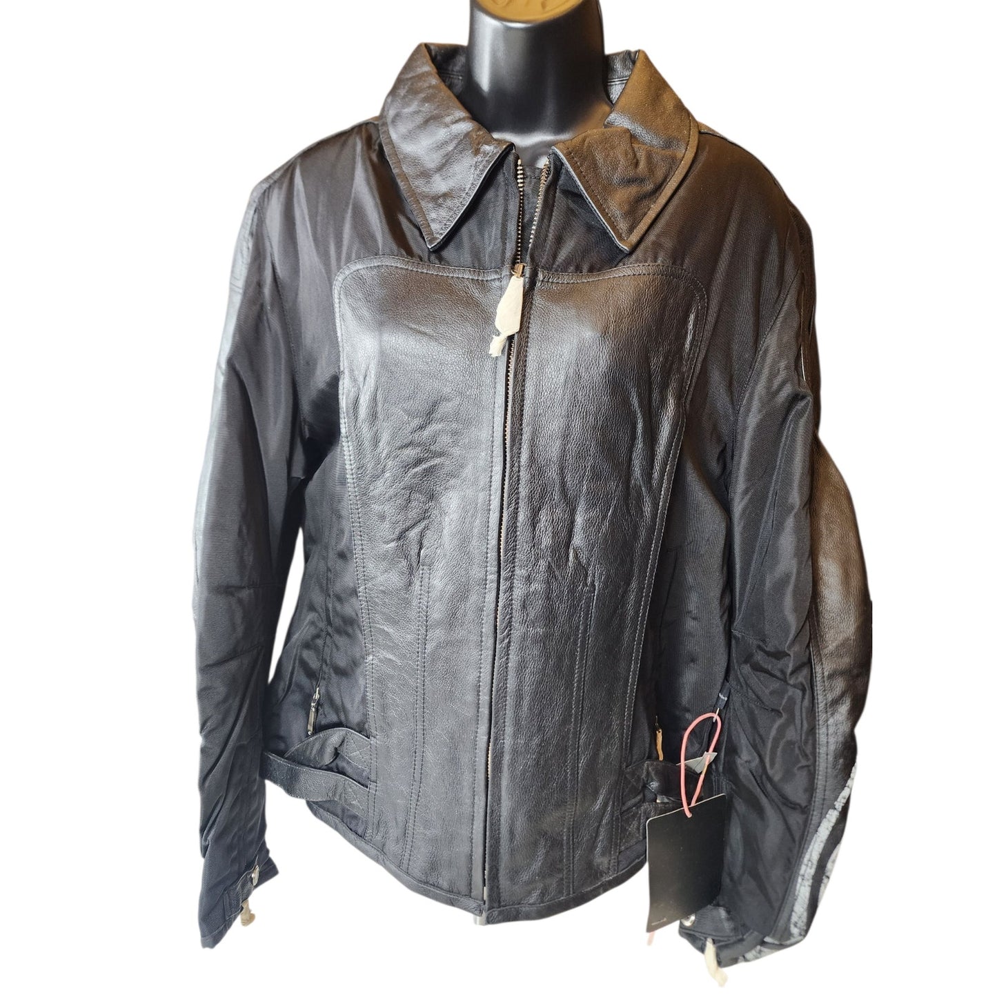 Hein Gericke Leather Motorcycle Jacket Womens 16 Protective Padded Biker Riding