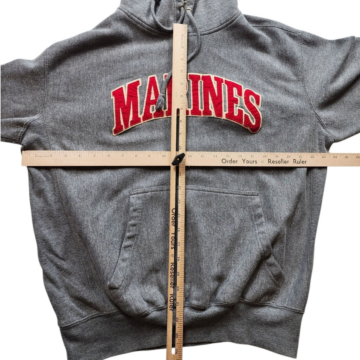 Pro Weave Marines Hoodie Mens Medium Vintage Sweatshirt USMC Kangaroo Pocket