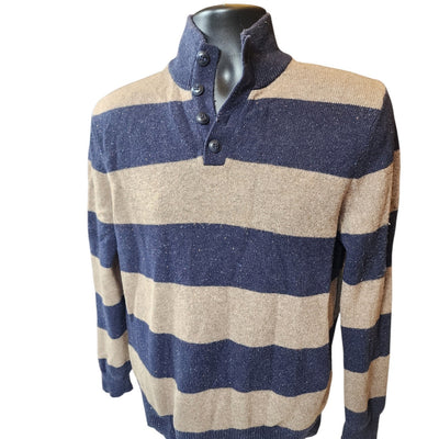 Grayson & Dunn Sweater Small Slim Medium Henley Pullover Wool Blend Button Neck
