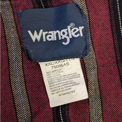 Wrangler Western Pearl Snap Shirt Mens XXL Long Sleeve Burgundy Cowboy Rodeo