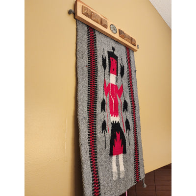 Native American Navajo Yei Wool Rug Handwoven Wall Hanging Southwestern 31x15