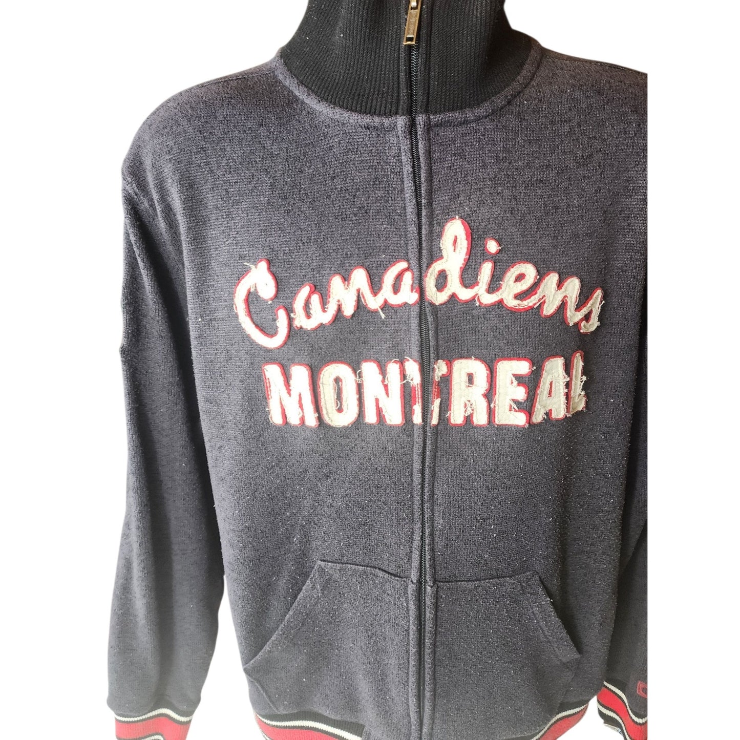 CCM Montreal Canadiens NHL Full Zip Jacket Mens Medium Vintage Pro OK’d Hockey