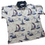 American Summer Polo Shirt Mens Large Nautical Sailboat Vintage Vacation Preppy